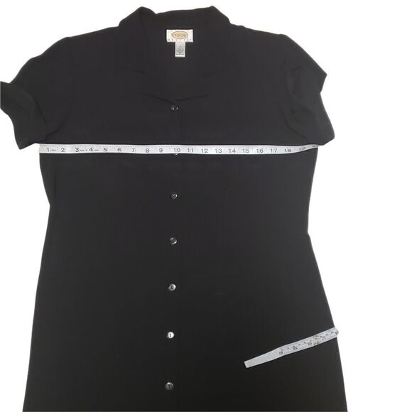 Talbots Black Collared Button Down Dress Size 12 - Picture 10 of 13